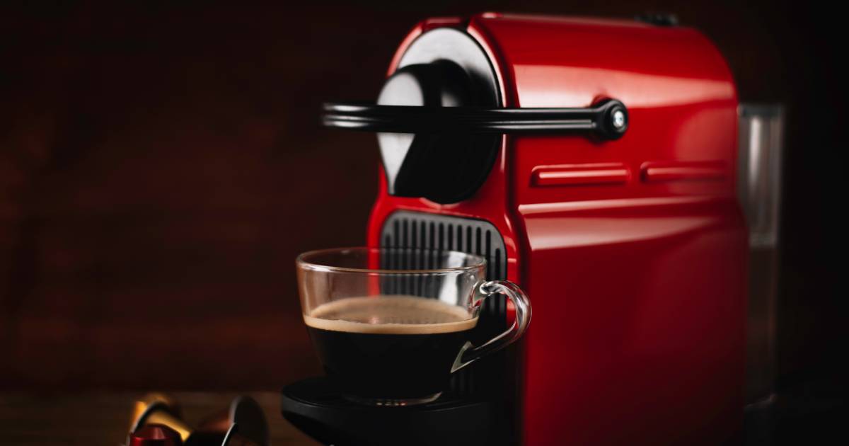Machine à café espresso rouge 